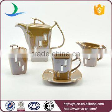 Wholesale ceramic square tea cup sets