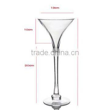 Tall Wedding Table Centerpiece Decoration Champagne Floral Ornament Clear Glass Vases photo-3