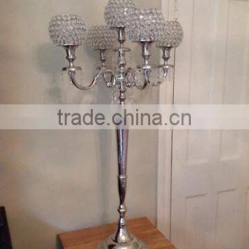 Candelabra/ crystal ball candelabra/ wedding candle holder