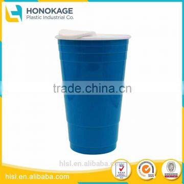 Disposable Colorful Plastic Coffee Cups with Lid, High Quality Cold Drink Cups with Lid