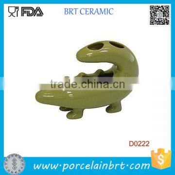 Animal Cracker Alligator ceramic Toothbrush Holder