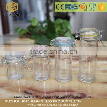 Cylinder Clip Top Lid glass dessert jar