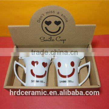 High Quality Promotional Logo Printed Ceramic French Coffee Cups photo-2