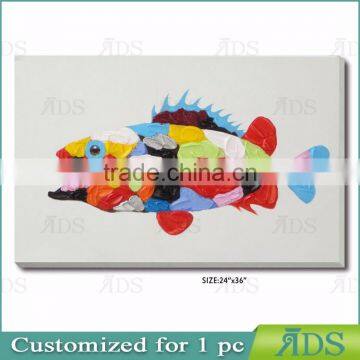 New Original With Colorful Fish Painting photo-3
