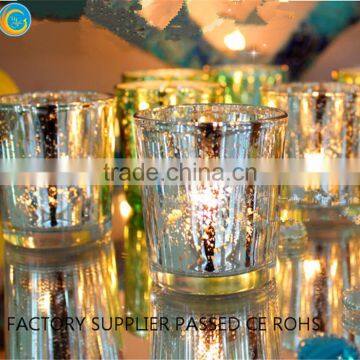 Glass Candle Holders With Color Sliver photo-5
