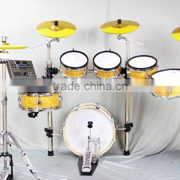 6 pc Wooden Chamber Pvc Cover Electronic Drum Kits photo-2