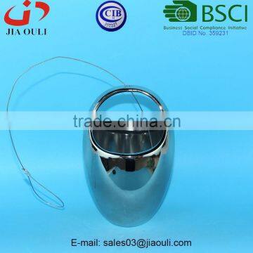 Bucket Shape Ceramic Chrome Plating Hanging Planter Flower Pot , Plant Vase photo-2