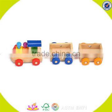 2017 Wholesale Baby Wooden Train Block Funny Kids Wooden Train Block Educational Children Wooden Train Block W05C071 photo-5
