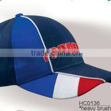 6 panel flat 100 cotton baseball cap 3d embroidery