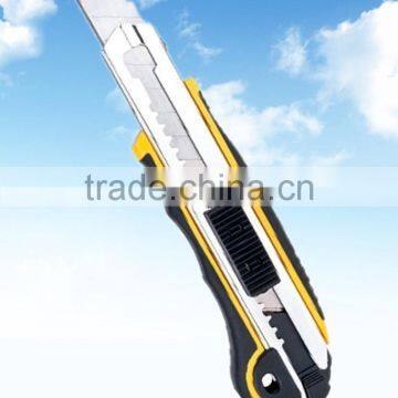 Heavy Duty Utility Knife Cutter With Skidproof TPR Rubber Grip Handle