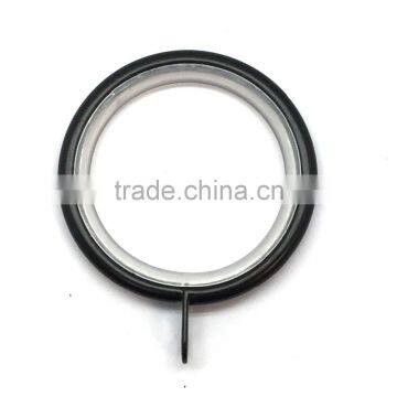 Silent Black Coated Curtain Metal Rod Ring Fixed Eyelet Inside Diameter 35mm - 4 Colors
