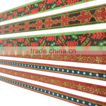 Hot Sale X'mas Glitter Ribbon Sticker, X'mas Season Ribbon Sticker photo-3