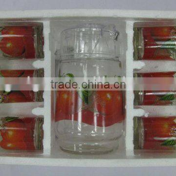 JK011 7pcs Glass Drinking Set With Printing photo-2