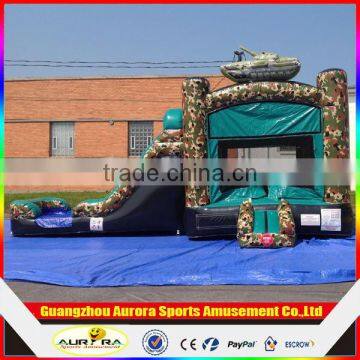 Camo Commercial Inflatable Bounce House Slide Combo