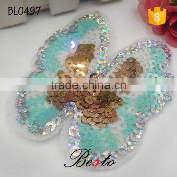 Custom Wholesale Bow Sequin Butterfly Applique for Garment photo-2