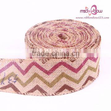 2.5 Inch Jute Ribbon Custom Printed Jute Ribbon Christmas Ribbon photo-2