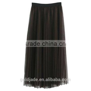 2016 Customized Manufacture Fashionable Wholesale Women's Plain Color Chiffon Double Layer Ladies Skirt photo-4