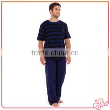 Summer 100%cotton Stripe Jersey Sleepwear for Men photo-4