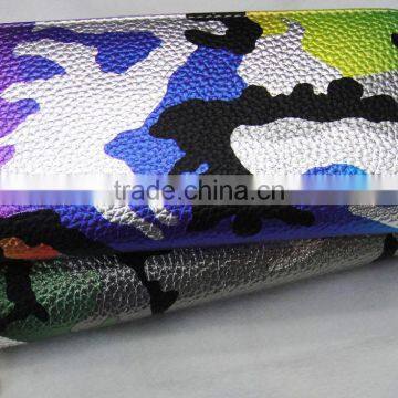 New Designer pu Leather Camo Pattern Zipper Round Lady Wallet photo-6