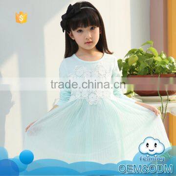 2015 autumn new design kids clothes casual ruffle children fancy dress for girls