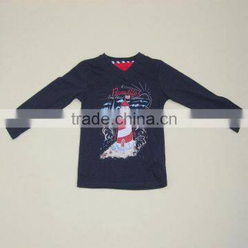 R&H v-neck high quality hot selling kid v neck t shirts