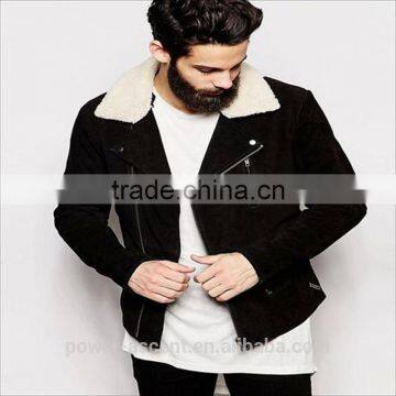 2016 Men's Cool Leather Jacket With Faux Shearling