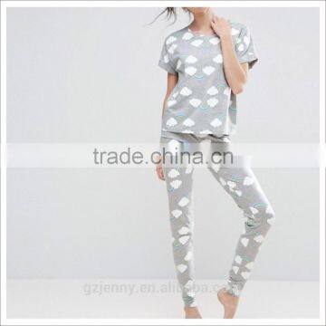 New Womens Tall Rainbow Pajamas Set 100% Cotton Pajamas Women Summer