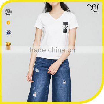 2017 Women Clothing Custom t Shirt Printing v Neck Women t Shirt
