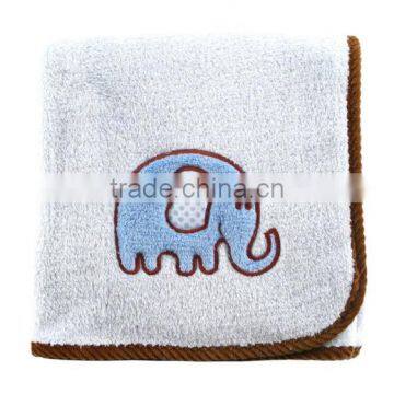 Trade Assurance Applique Elephant Custom 100%cotton Terry Baby Blanket/throw Blanket for Wholesale photo-2
