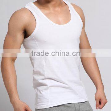 95% Cotton and 5% Spandex Mens White Vest photo-3