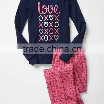 Love printed girls pajamas