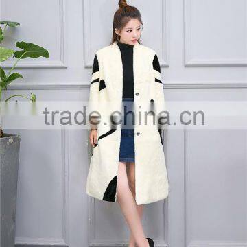 2016 Winter 100% Real Rex Rabbit Fur Coat Women's Genuine Rex Rabbit Fur Coat Long Style Fashion photo-5