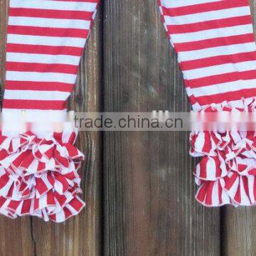 Wholesale Clothing In China,Baby Girls Knitted Cotton Striped Ruffle Pants,Toddlers 95% Cotton 5% Spandex Icing Legging photo-2