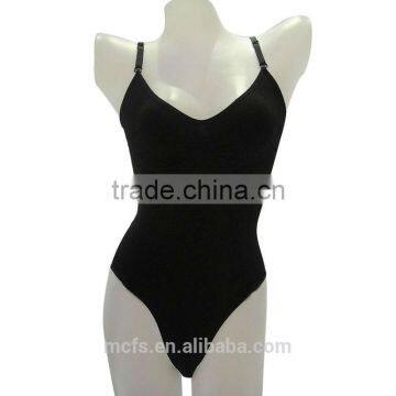 Black high cut seamless ladies hot shapers sexy bodysuits women slimming shapewear