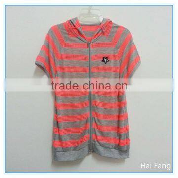 Children girl fashion hoody stripped hoodie child kids summer t shirts hoodie