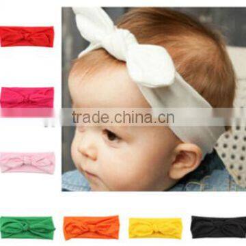 Cute Baby Girls Kids Lotus Headband Baby Fashion Girl Rabbit Bunny Ear Stripe Headband Photo Hair Cute Head Bow Gift photo-2