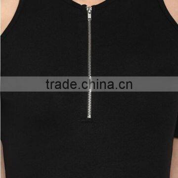 Blank Cold Shoulder T-shirt Women Clothes Fittes Zipper up t Shirt photo-4