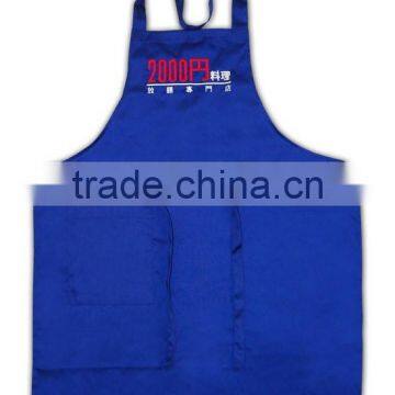 100% Cotton Canvas Apron Bule Printing Design Kitchen Cooking Bib Apron photo-5