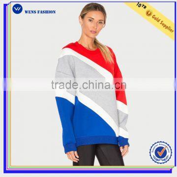 High Quality Custom Long Sleeve Tri-color Sweatshirt Without Hood photo-2