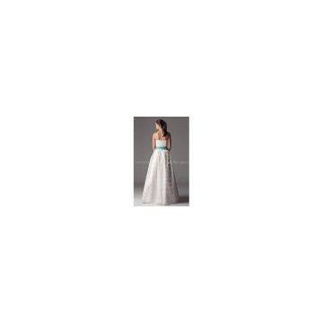 A-line Sweetheart Floor-length Stain Tulle Wedding Dress