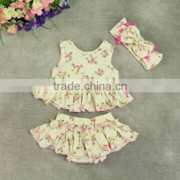 3-24M baby girls clothing boutique summer shirts and shorts set M7041211