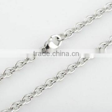 Stainless Steel Cable Chain Necklace O Type Crossed Link Vertical Steel Chain Necklace for Pendant