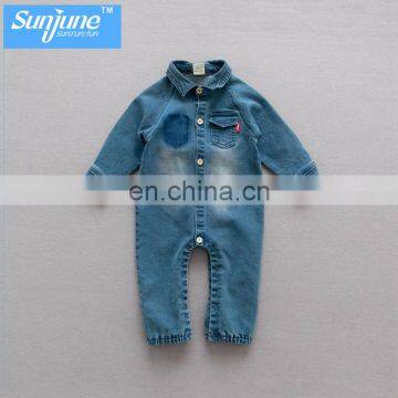 Kids 100% Cotton long sleeve Soild Oxford baby romper