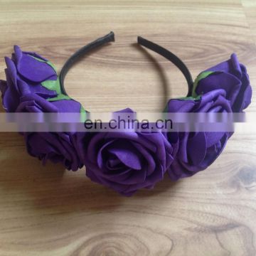 Purple baby flower headband with fabric flower for sale FH2132