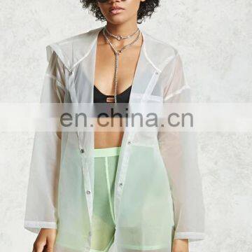 Light Weight Sheer Woven Jacket Transparent Nylon Women Jacket