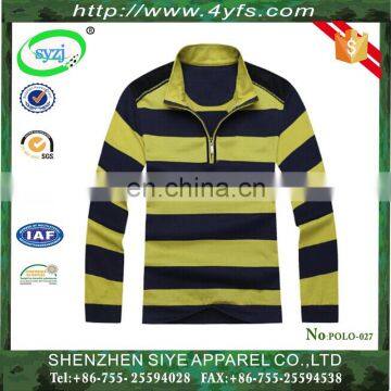 100% Polyester Mens Pockets Polo Tshirt Cheap Plain Long Sleeve Shirt