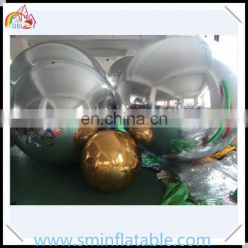 Giant disco inflatable mirror ball, inflatable sliver/gold mirror decorative, reflect sphere balloon for stage