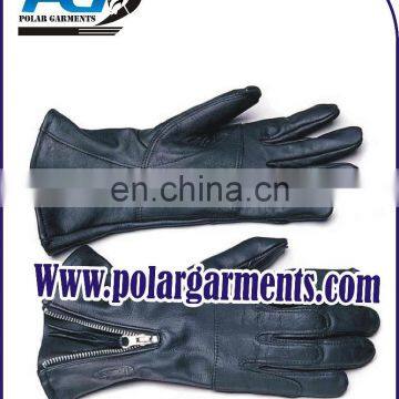 Black Leather motorbike gloves