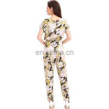 Korean Style Waist Ethnic Print Formal Office Ropa Mujer Jumpsuit For Middle Age Ladies photo-4