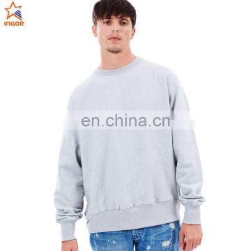 raglan sleeve pullover fashion plain 100 polyester slim fit wholesale crewneck sweatshirt men